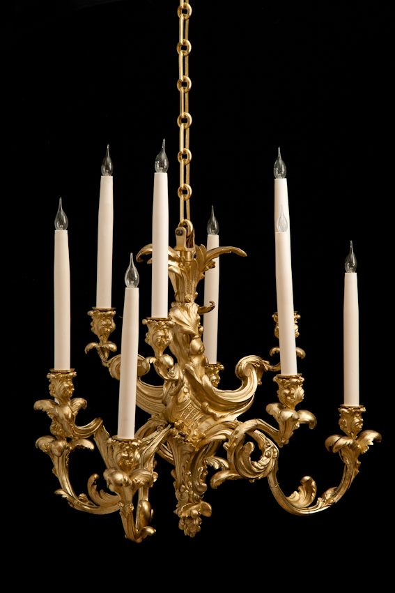 Rococo Chandelier in gilt bronze from Julia Boston Antiques, 588 King's Road.