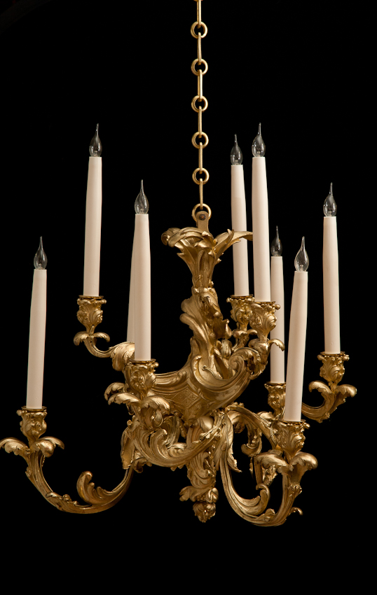 Rococo Chandelier in gilt bronze from Julia Boston Antiques, 588 King's Road.