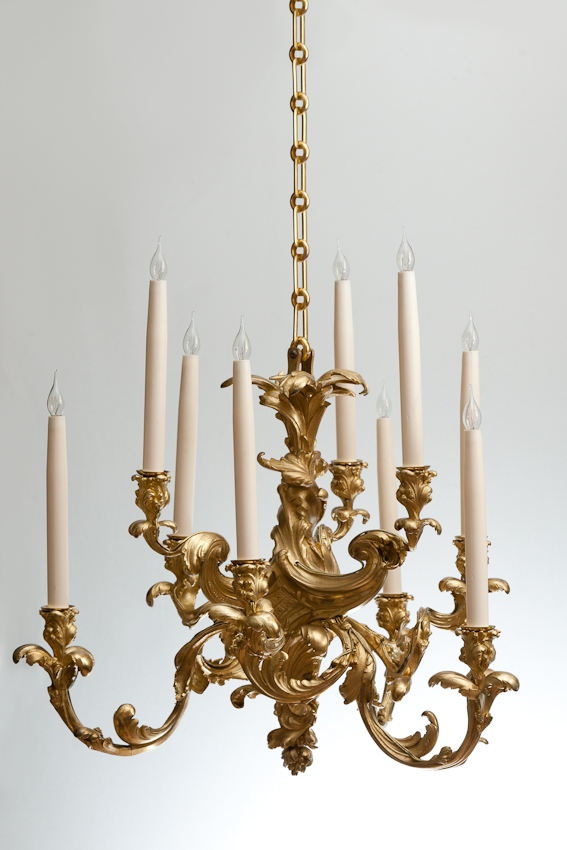 Rococo Chandelier in gilt bronze from Julia Boston Antiques, 588 King's Road.