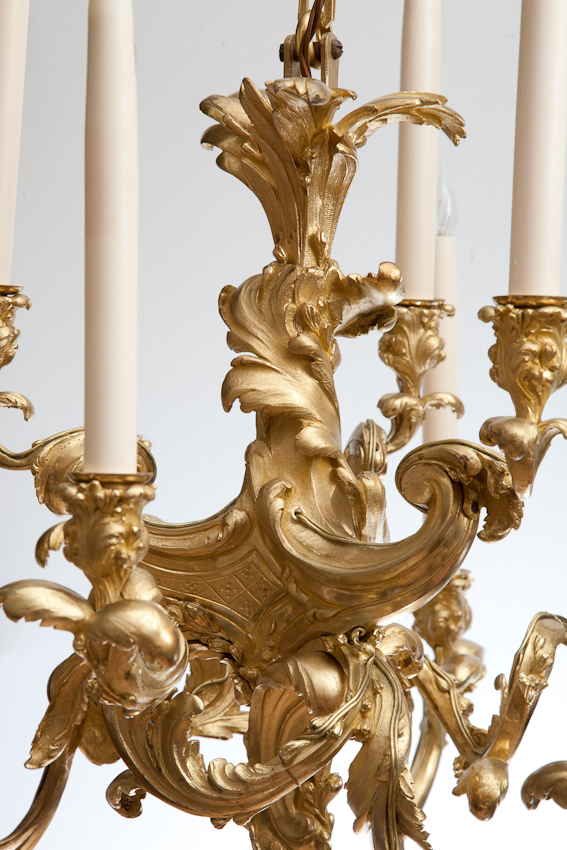 Rococo Chandelier in gilt bronze from Julia Boston Antiques, 588 King's Road.