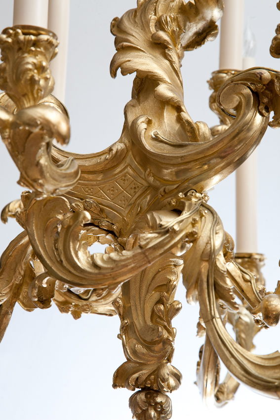 Rococo Chandelier in gilt bronze from Julia Boston Antiques, 588 King's Road.