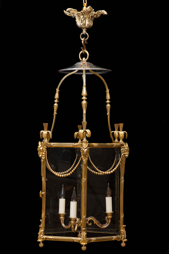 Louis XVI lantern in gilt metal