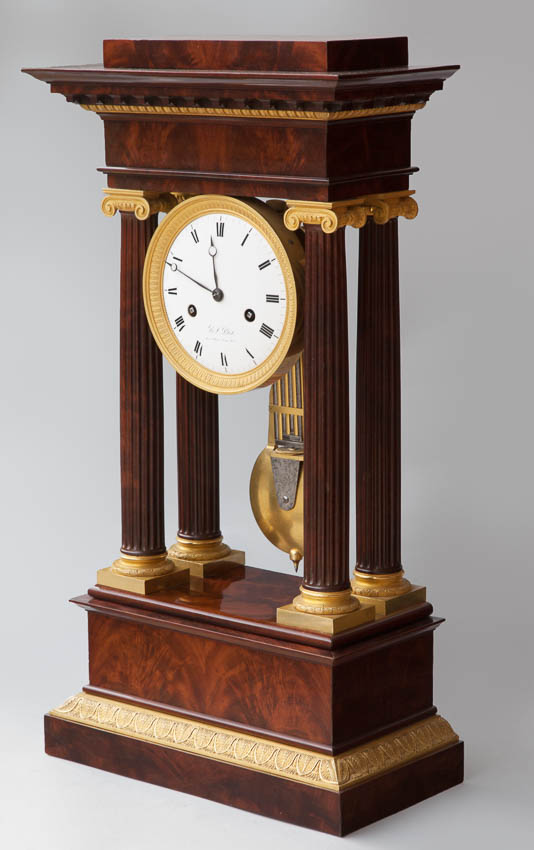 French Empire Mahogany Clock From Julia Boston Antiques