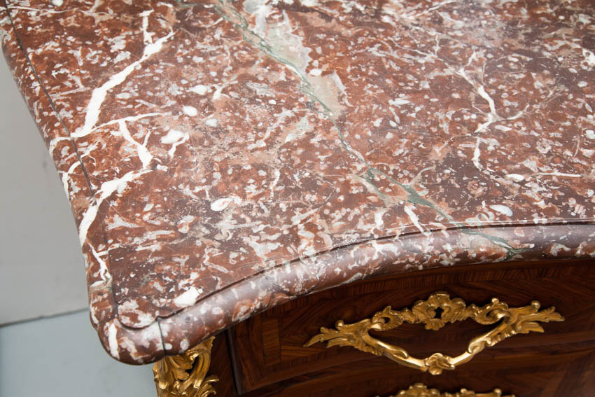 veined breche marble top