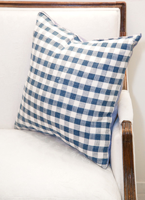 checked cushion