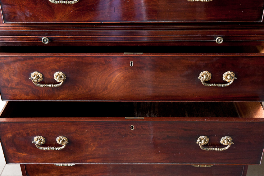 George III mahogany chest on chest from Julia Boston Antiques
