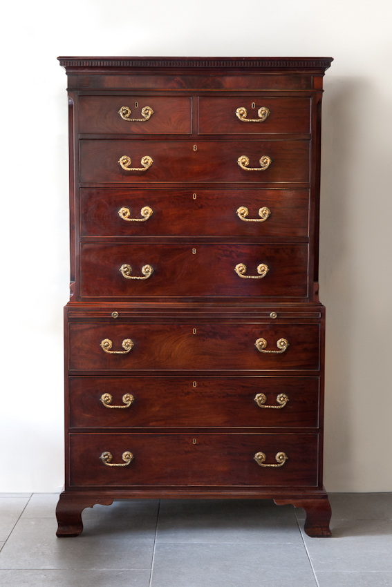 George III mahogany chest on chest from Julia Boston Antiques