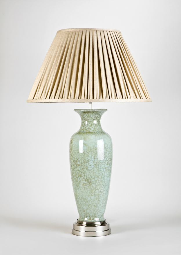 tall celadon table lamp